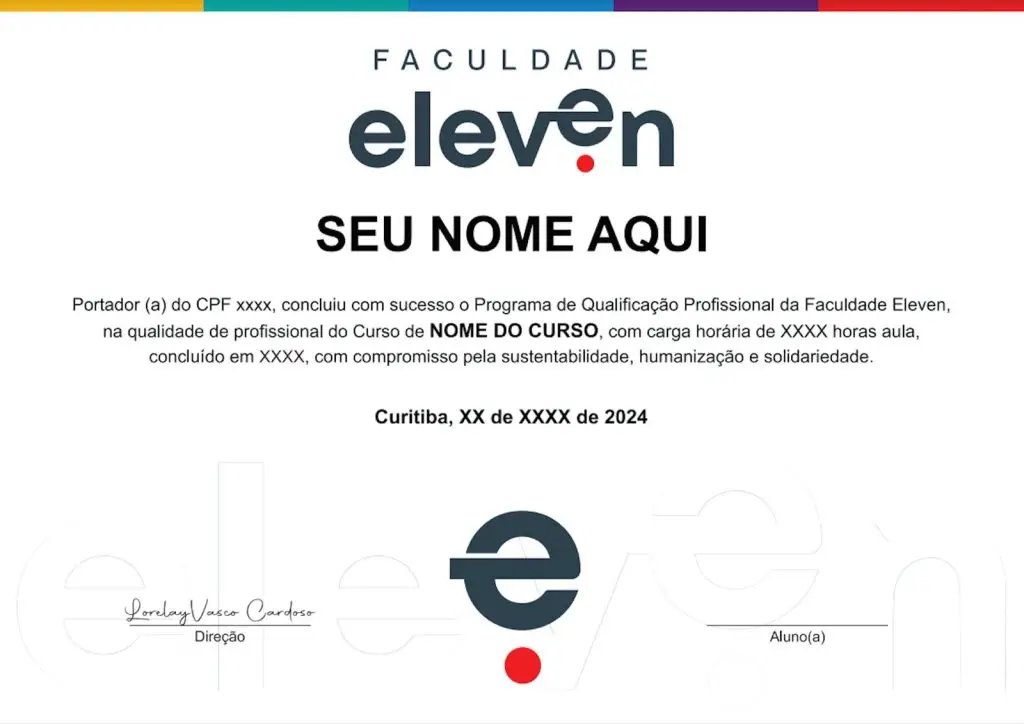 Curso Profisionalizantes!! Aulas 100% práticas em uma Instituição Credenciada no MEC. Atendimento a modelos reais. Matricule-se na Faculdade Eleven!
